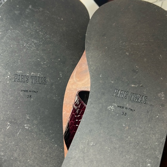 PARIS TEXAS Brooklyn Size 38 Croc Nappa Embossed Leather Toe Loop Sandals 8 - Picture 10 of 11